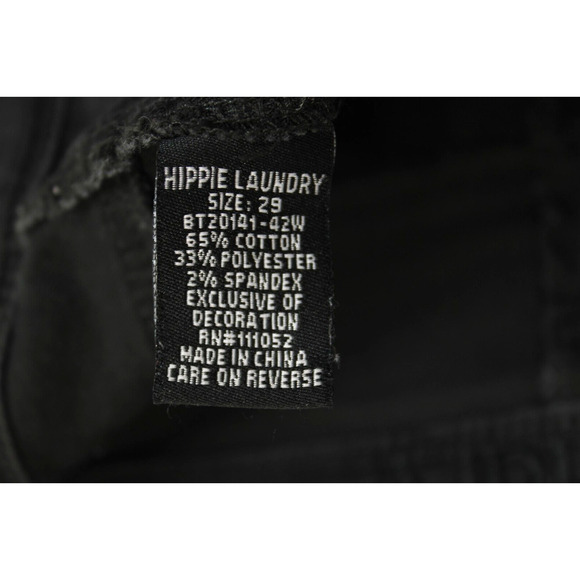 Hippie Laundry Ankle Skinny Pants Front Faux Zip Women 29 Mid Rise Black - Picture 11 of 12